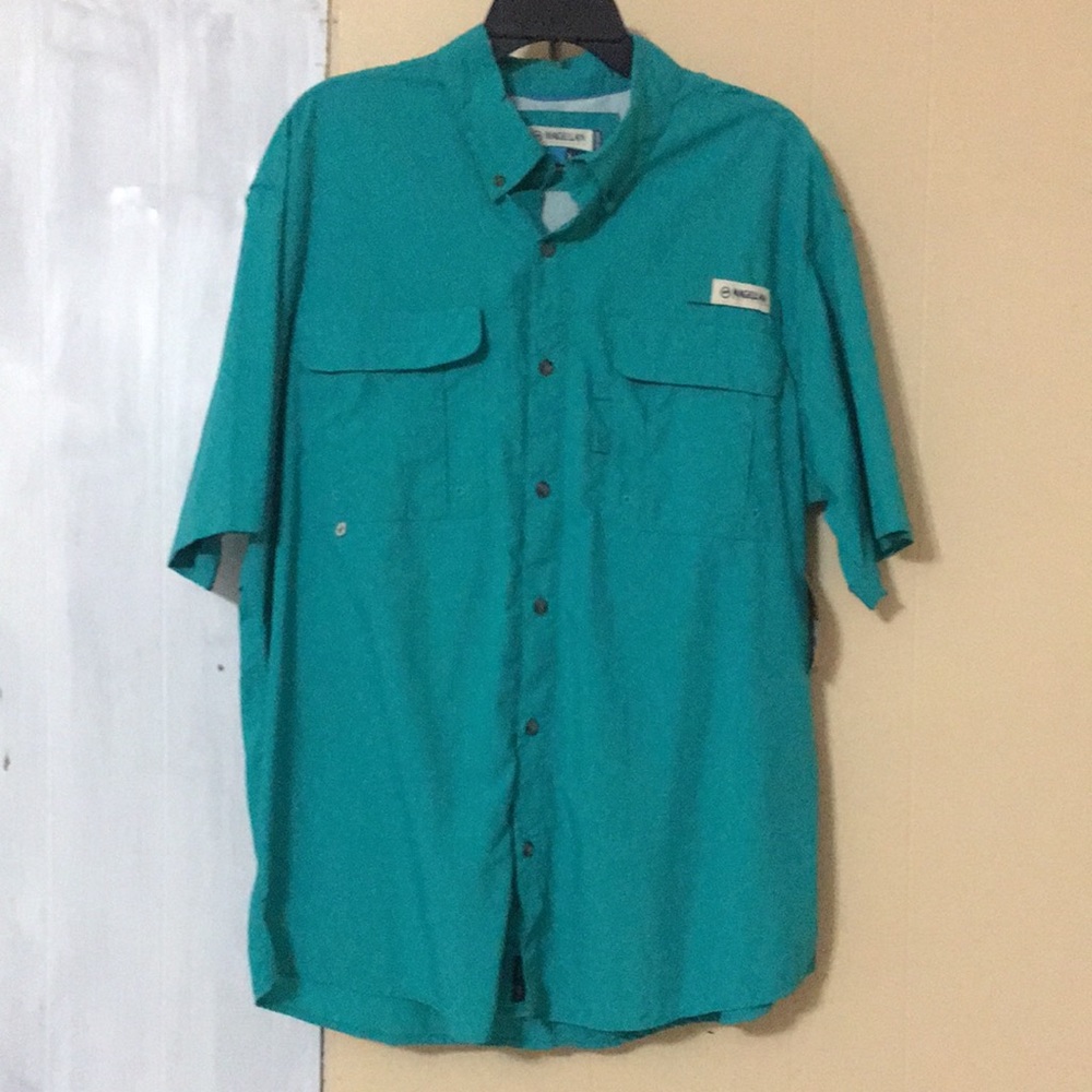 Magellan Outdoors Men's Laguna Madre Solid Short Sleeve Fishing Shirt